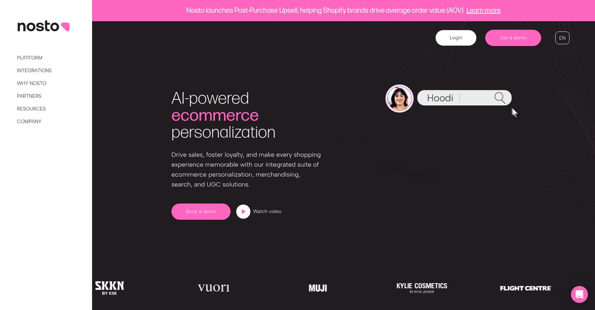 Nosto Homepage