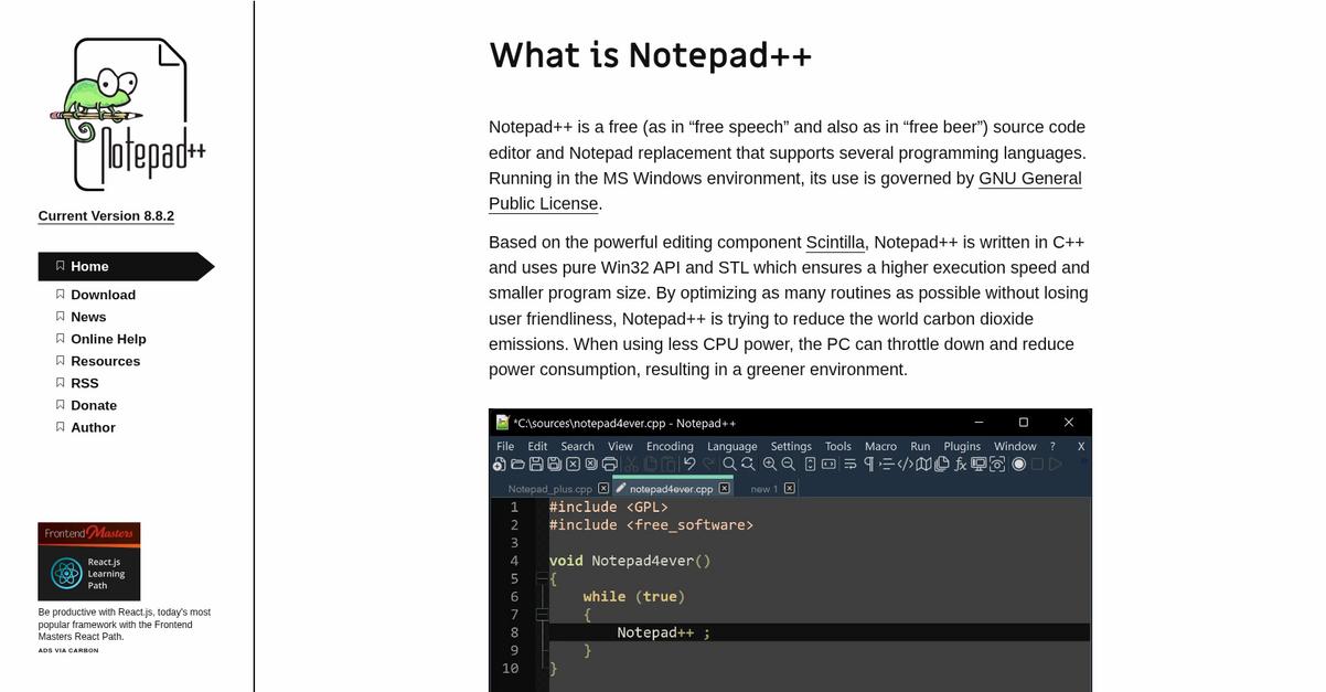 Notepad Homepage