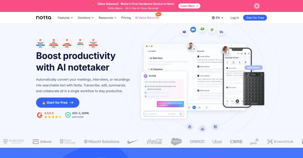 Notta Homepage