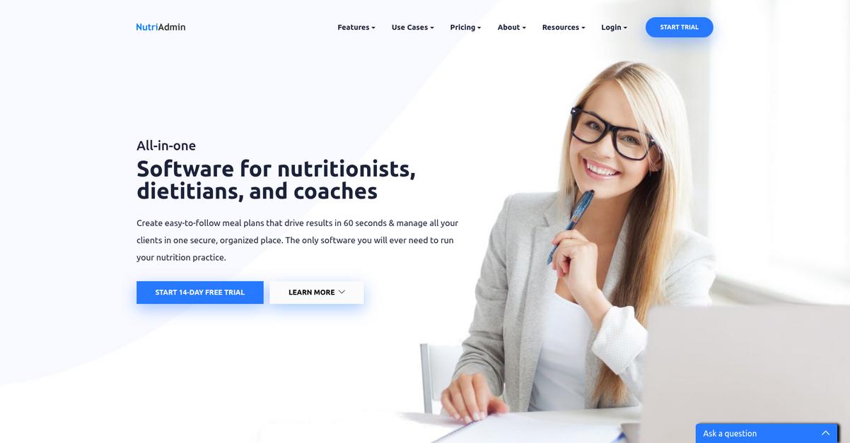 Nutri Admin Homepage