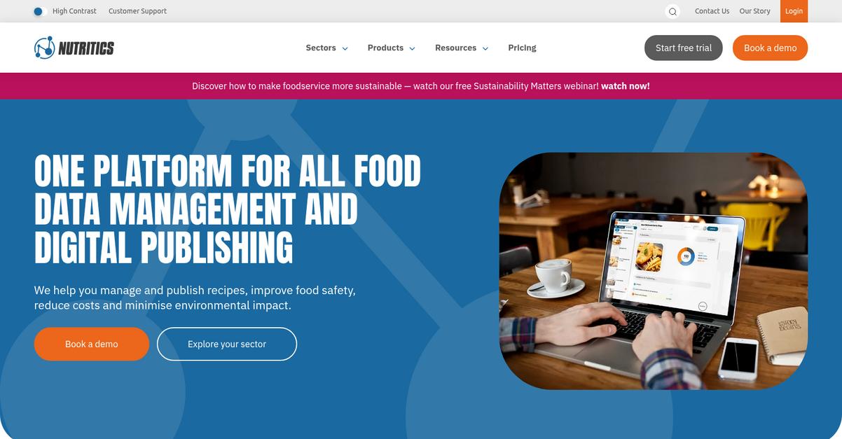 Nutritics Homepage