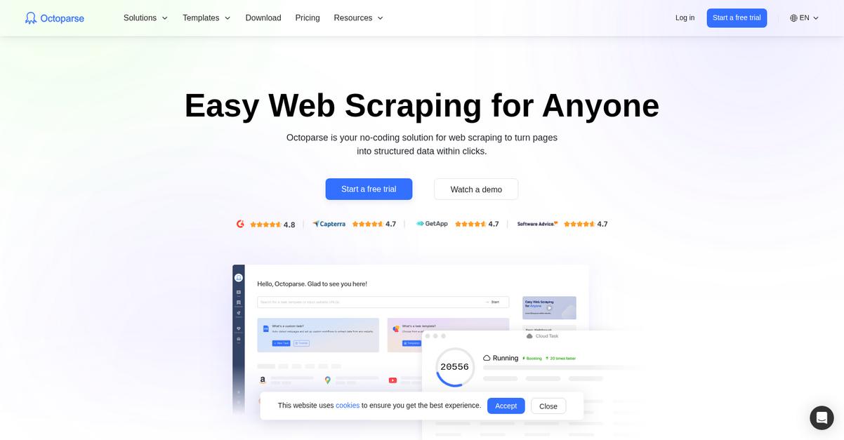 Octoparse Homepage