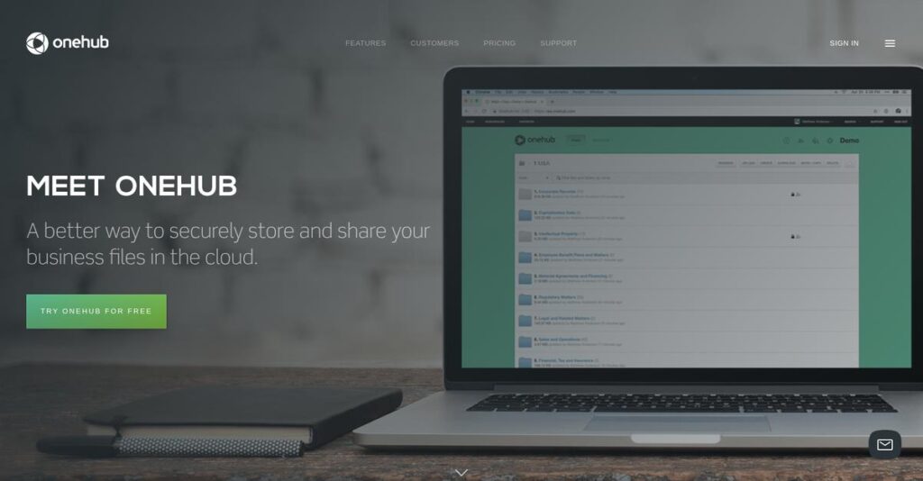 Onehub Homepage
