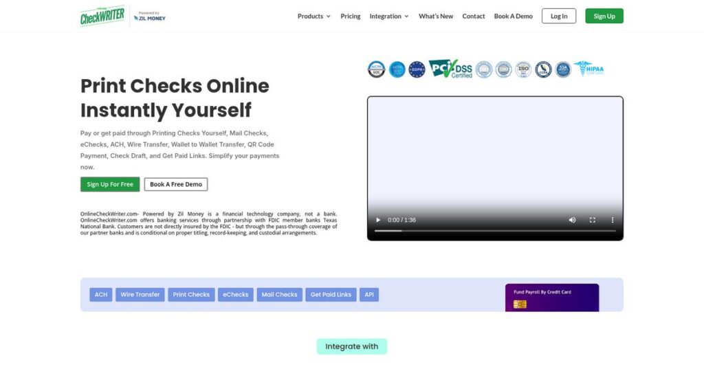 Online Check Writer Homepage