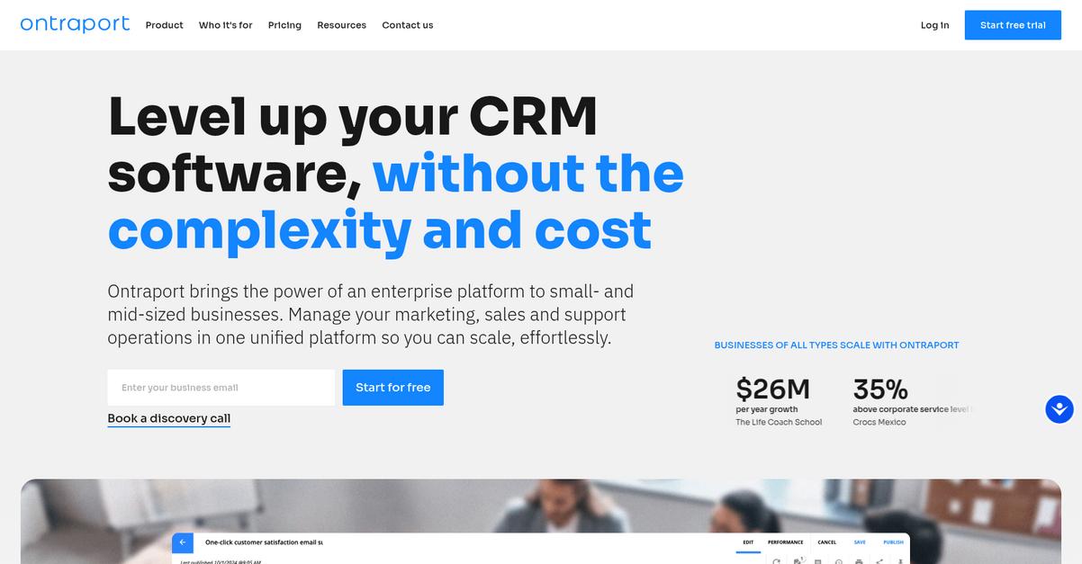 Ontraport Homepage