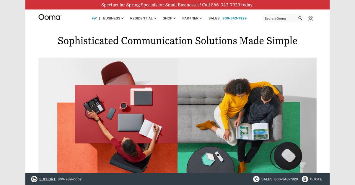 Ooma Homepage