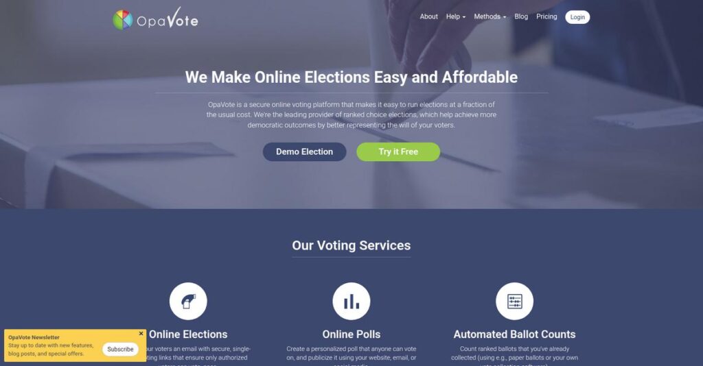 OpaVote Homepage