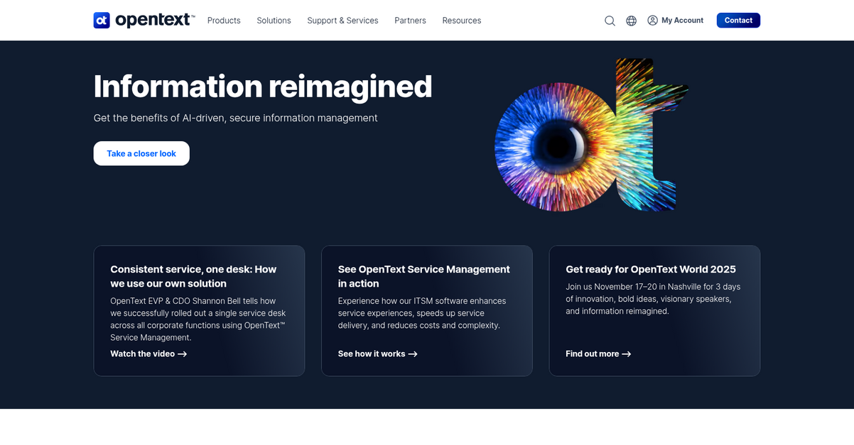 Open Text Homepage