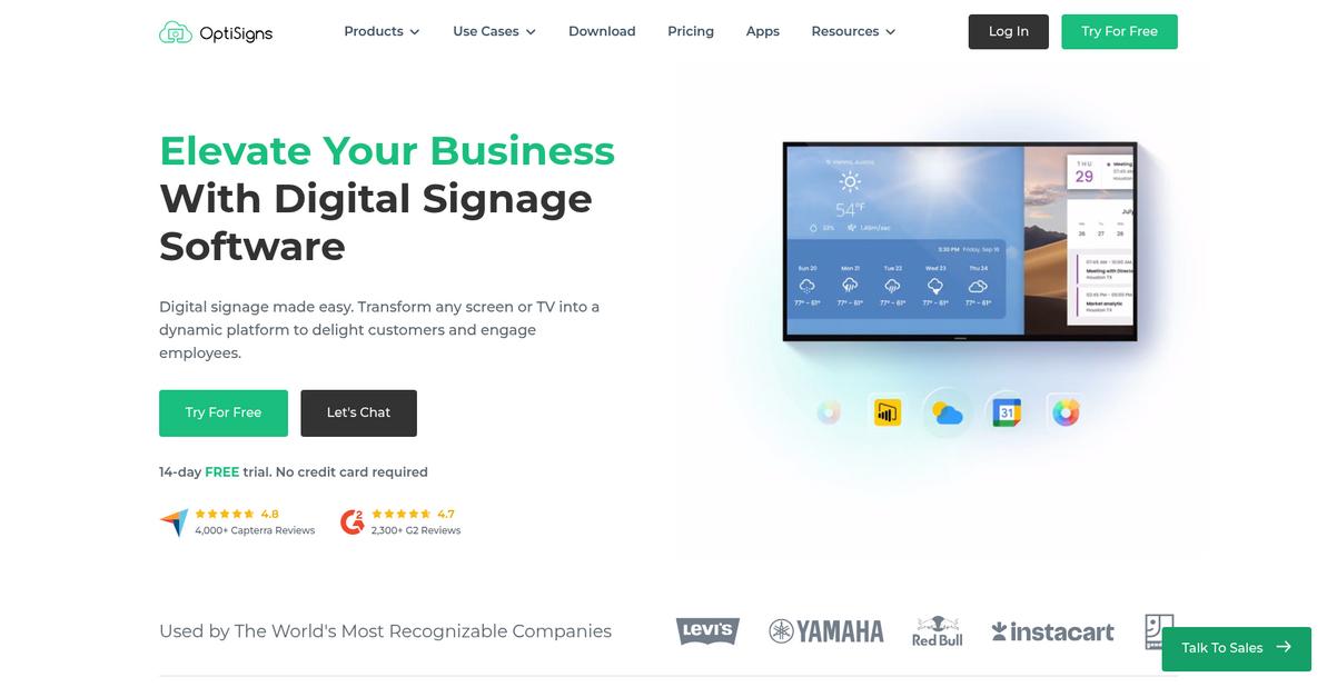 Opti Signs Homepage