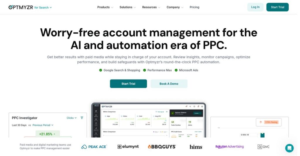 Optmyzr Homepage