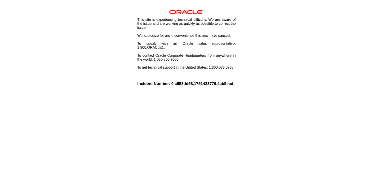 Oracle Homepage