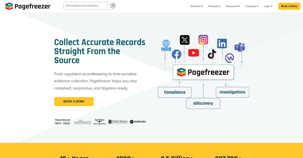 Pagefreezer Homepage