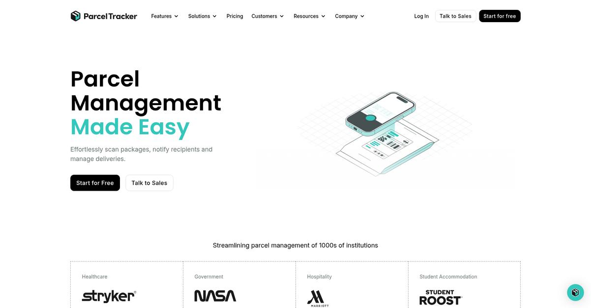 Parcel Tracker Homepage