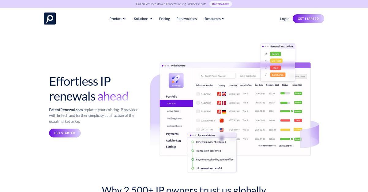 Patent Renewal.Com Homepage