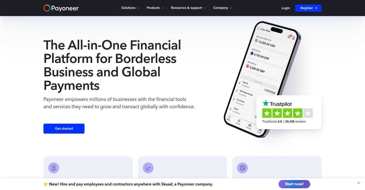 Payoneer Homepage