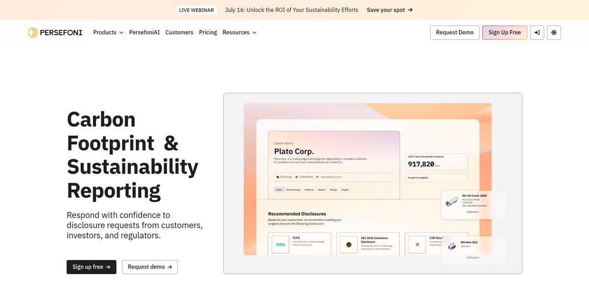 Persefoni Homepage