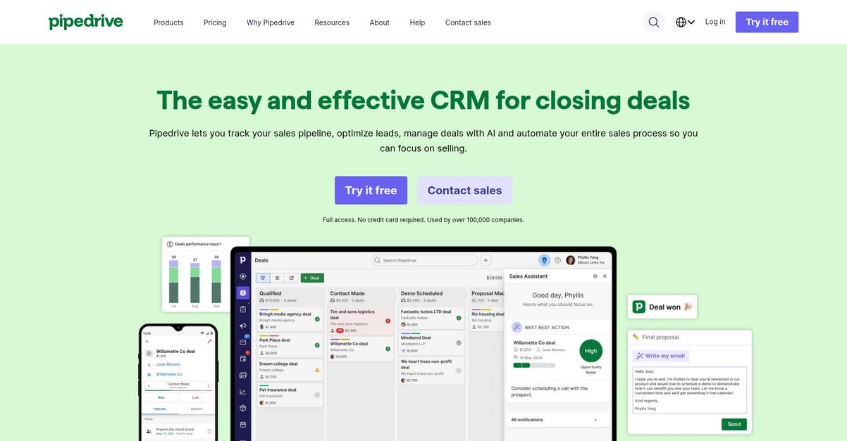 Pipedrive Homepage