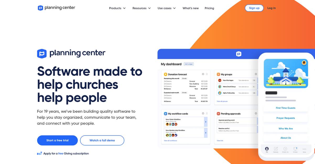 Planning Center Homepage
