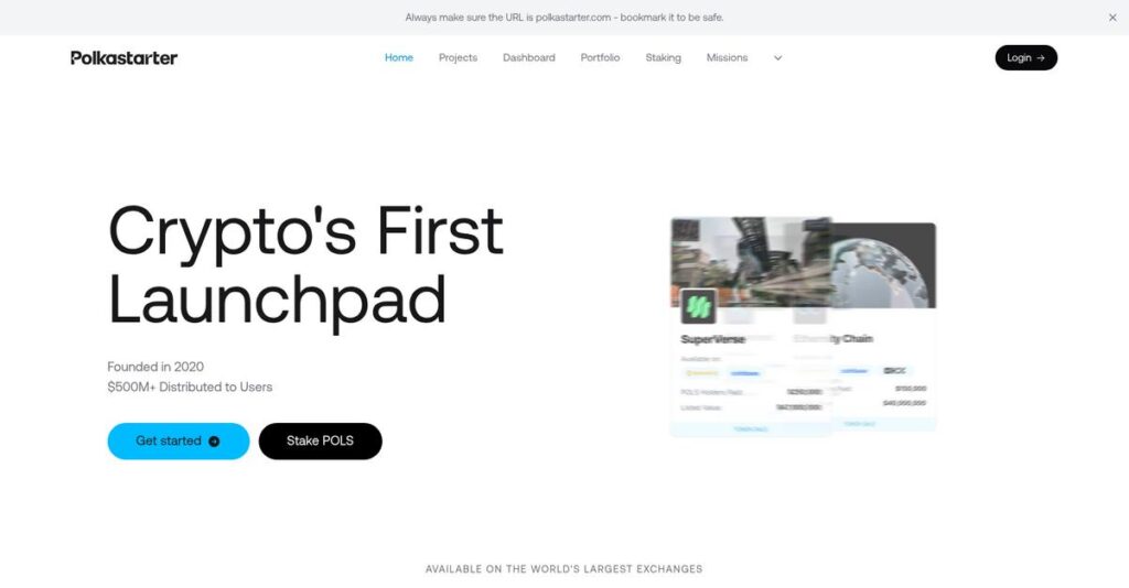 Polkastarter Homepage