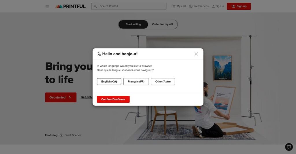 Printful Homepage