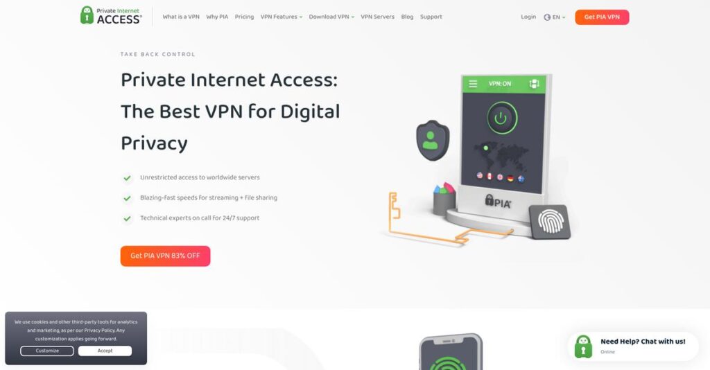 Private Internet Access Homepage