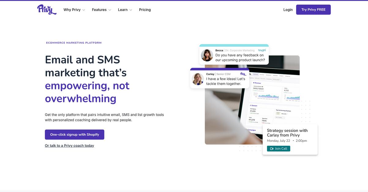 Privy Homepage