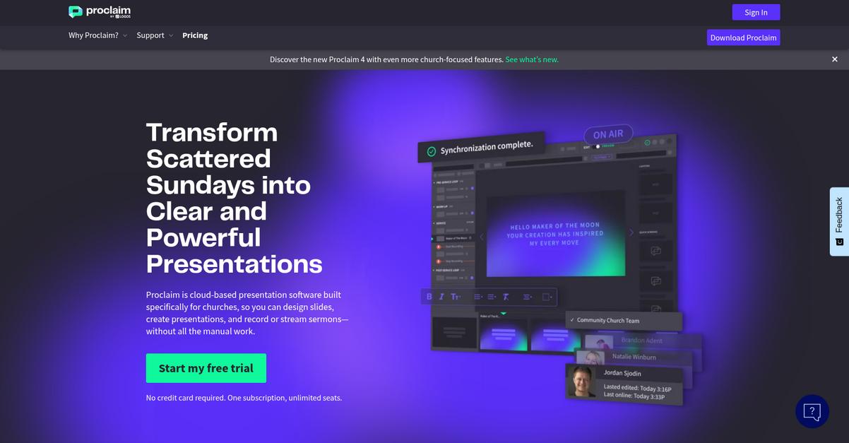 Proclaim Homepage