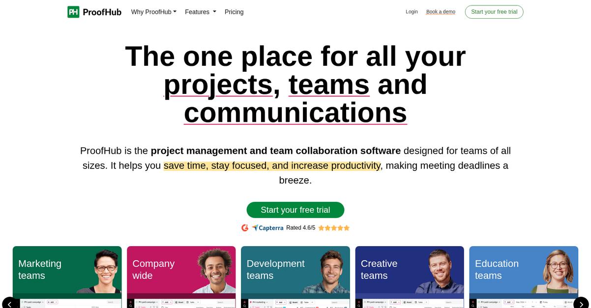 Proof Hub Homepage