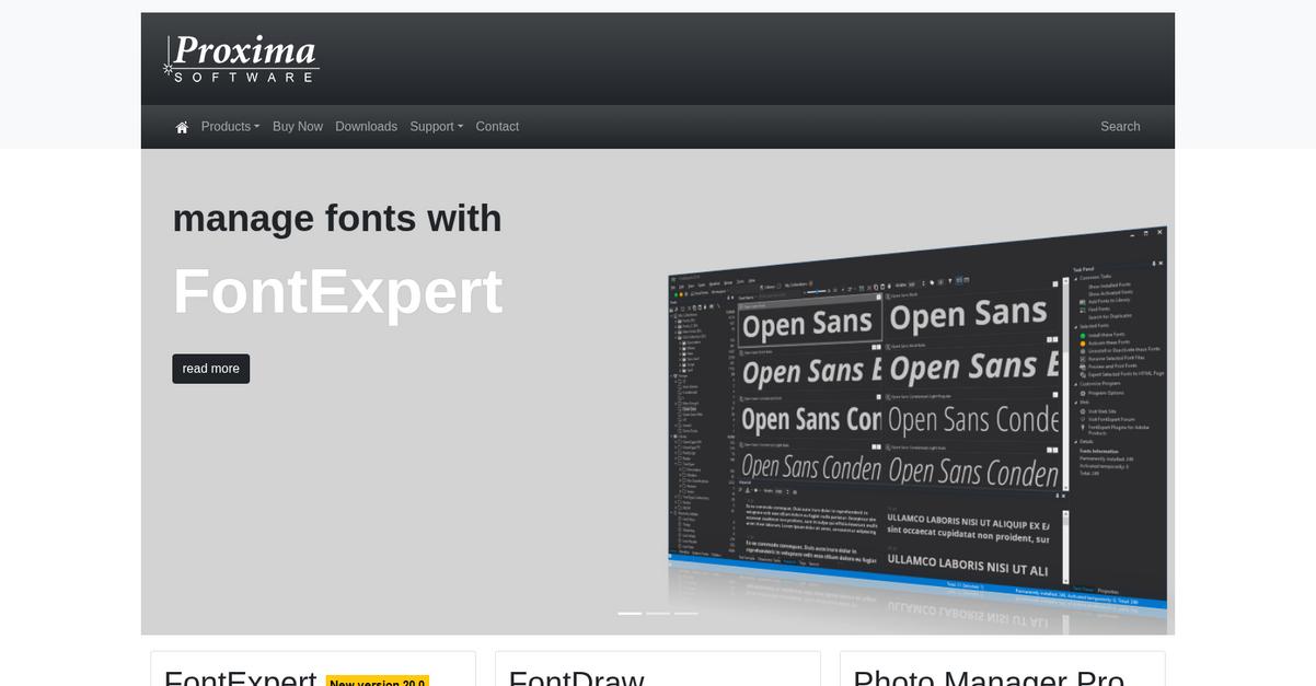Proxima Software Homepage