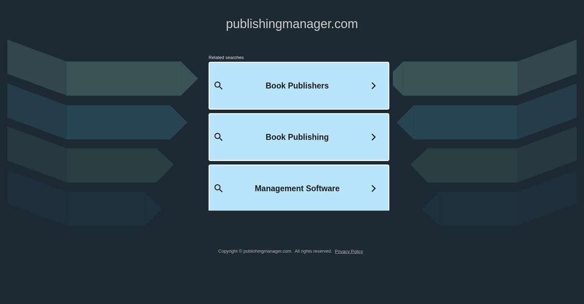 Publishing Manager Homepage