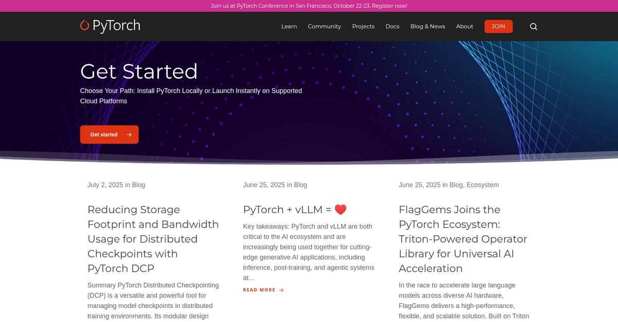 Py Torch Homepage