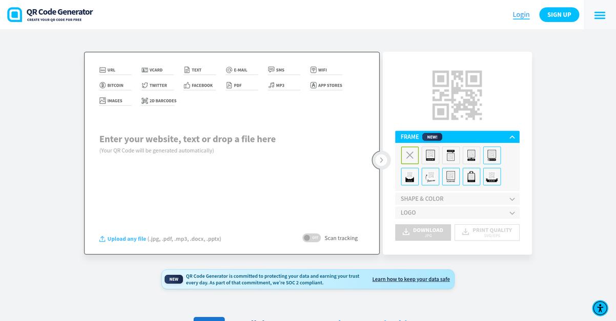 Qr Code Generator Homepage