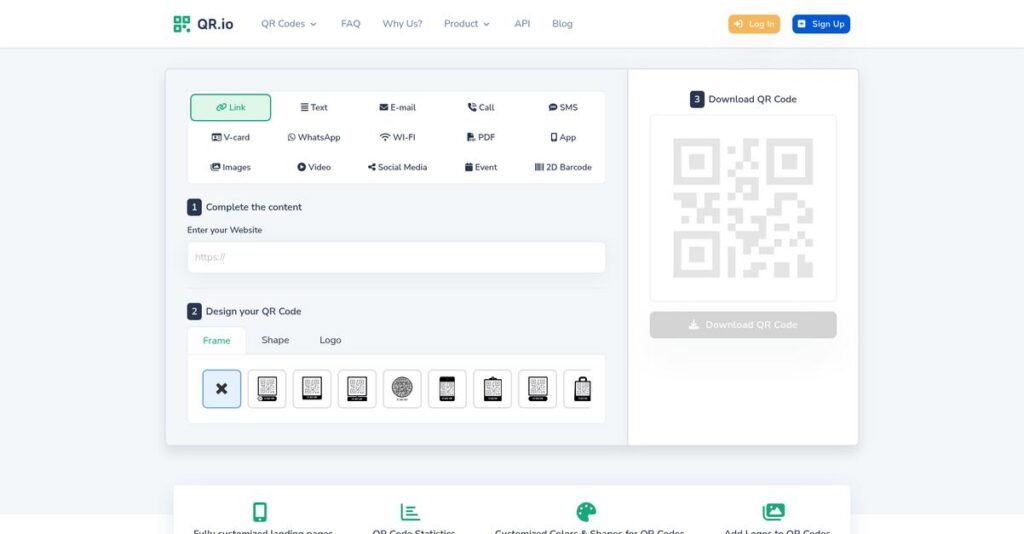 QR.io Homepage