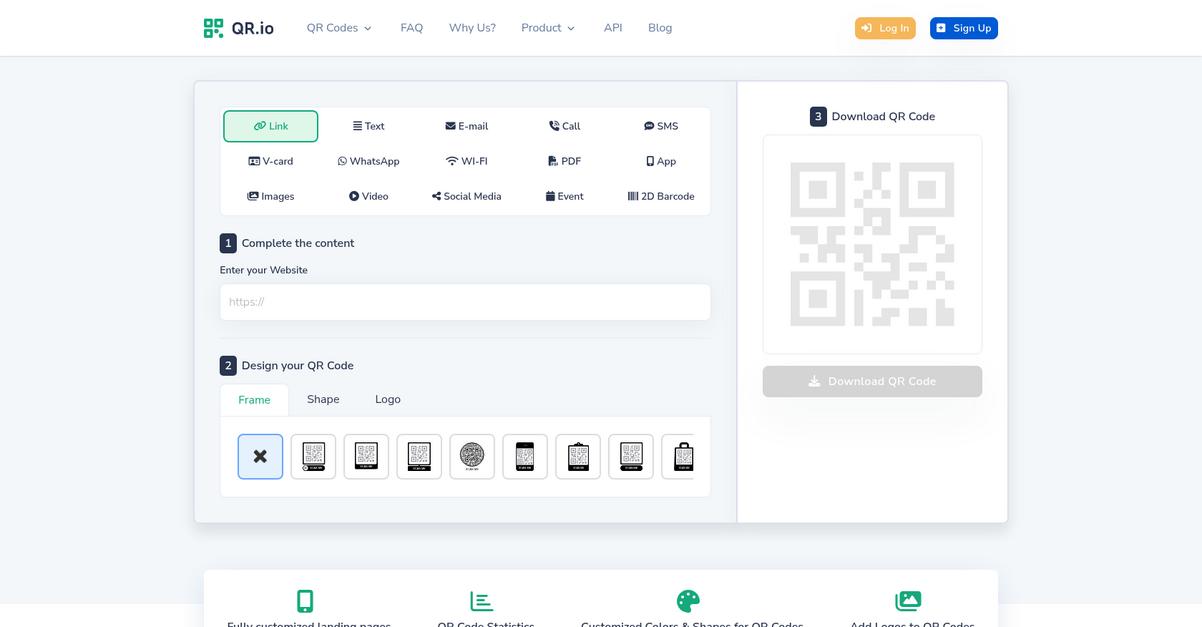 Qr.Io Homepage