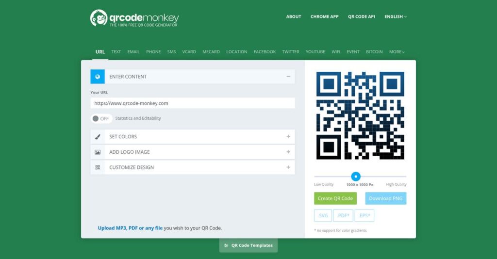 QRCode Monkey Homepage