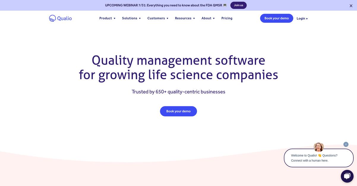 Qualio Homepage