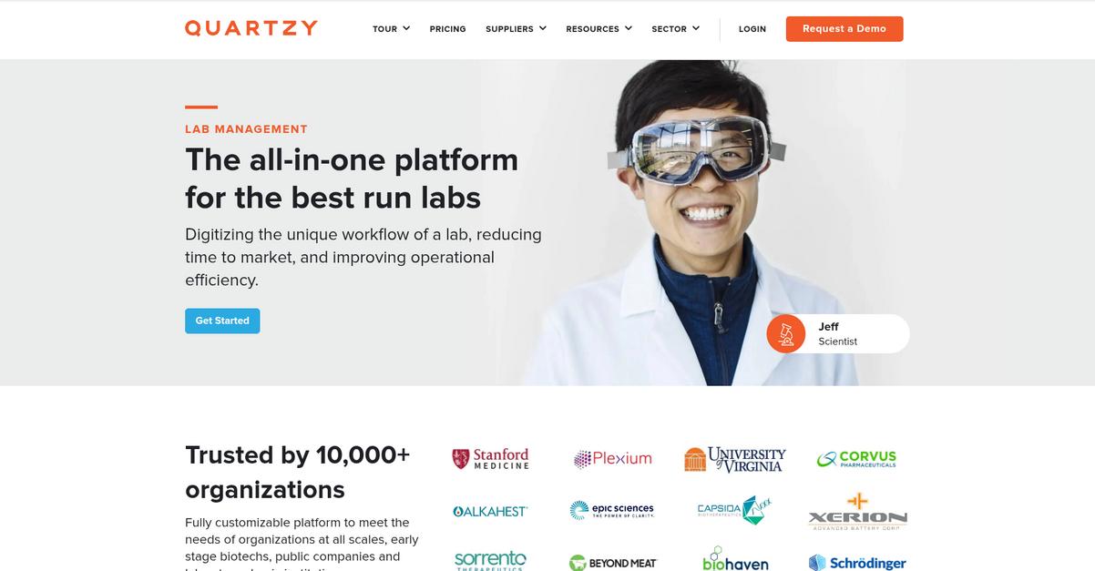 Quartzy Homepage