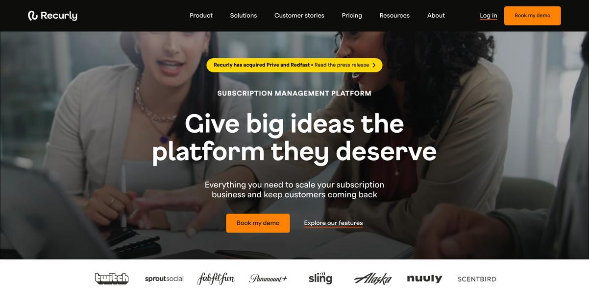Recurly Homepage