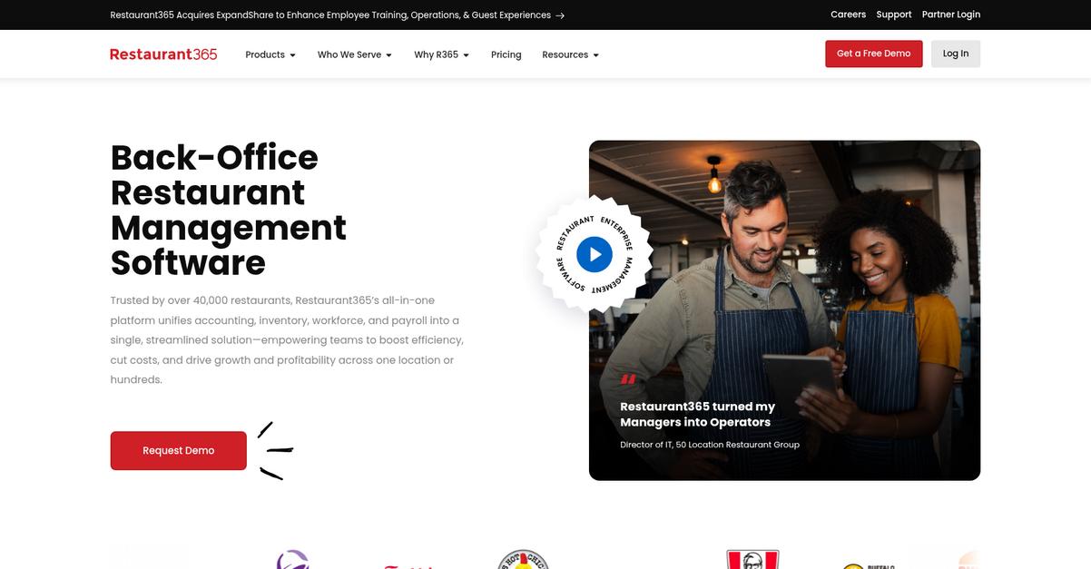 Restaurant365 Homepage