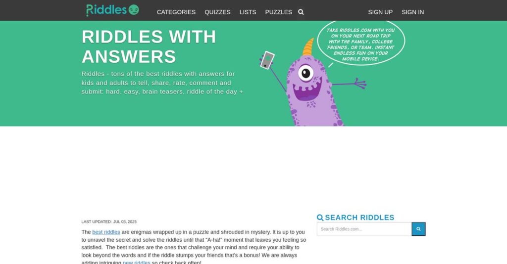 Riddles.com Homepage