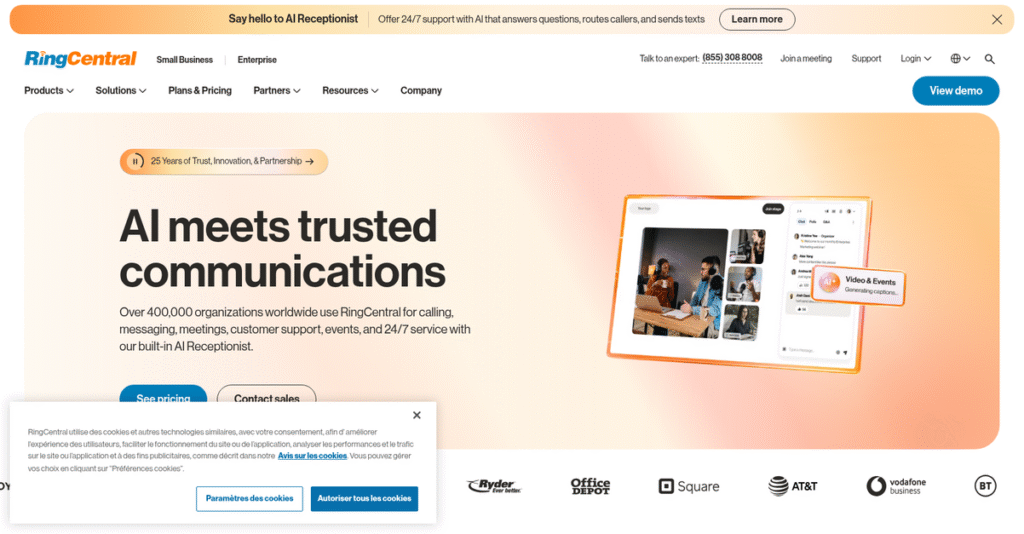 RingCentral Homepage