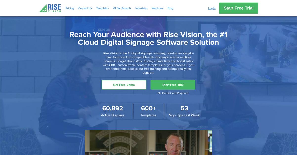 Rise Vision Homepage
