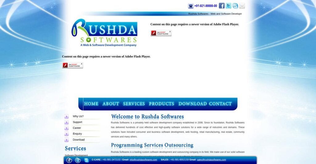 Rushda Softwares Homepage