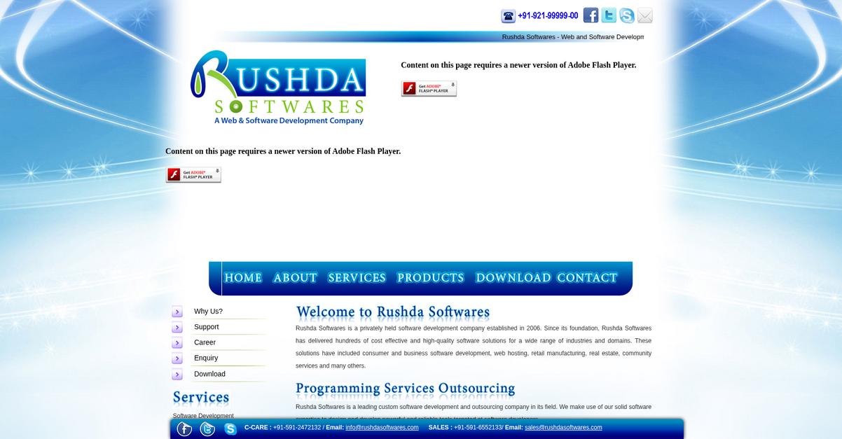 Rushda Softwares Homepage