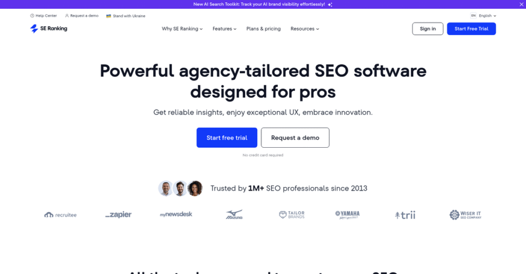 SE Ranking Homepage