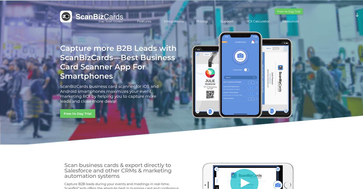 Scan Biz Cards Homepage