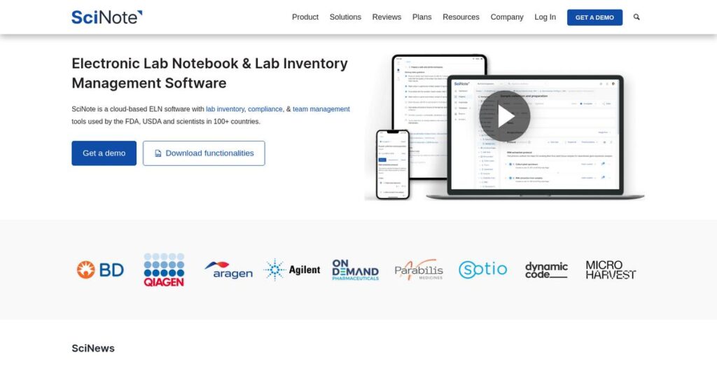 SciNote Homepage