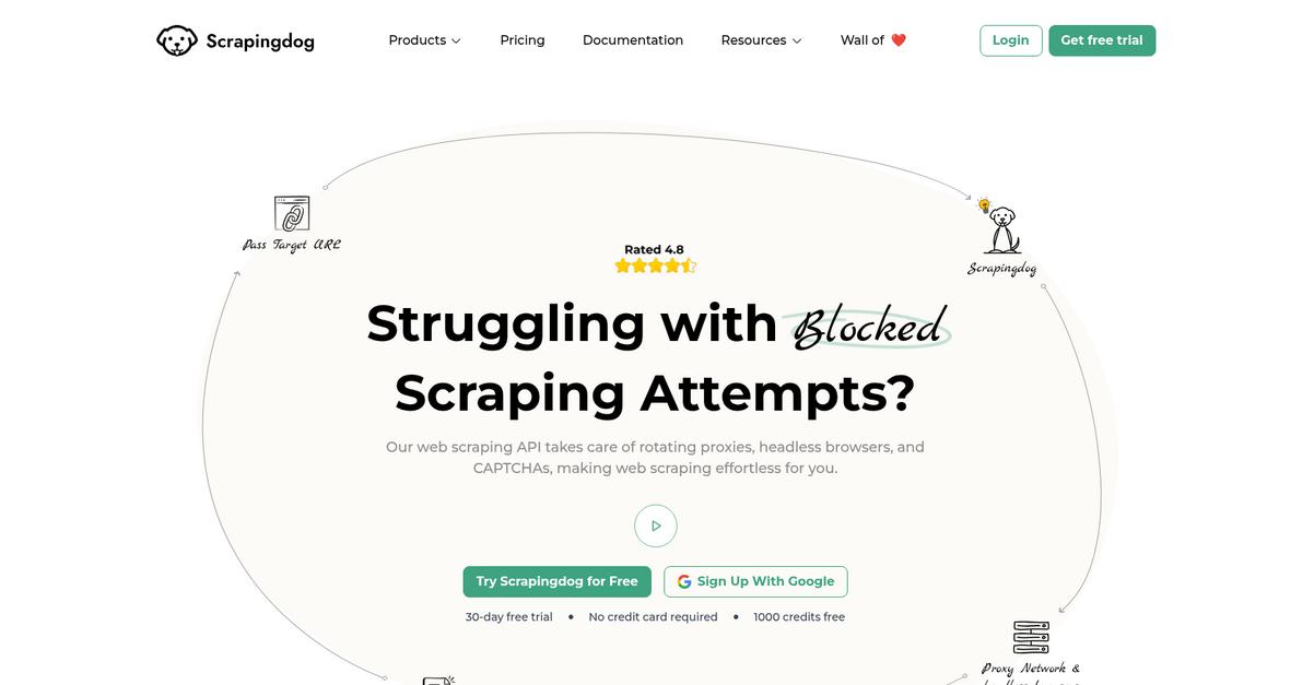 Scrapingdog Homepage