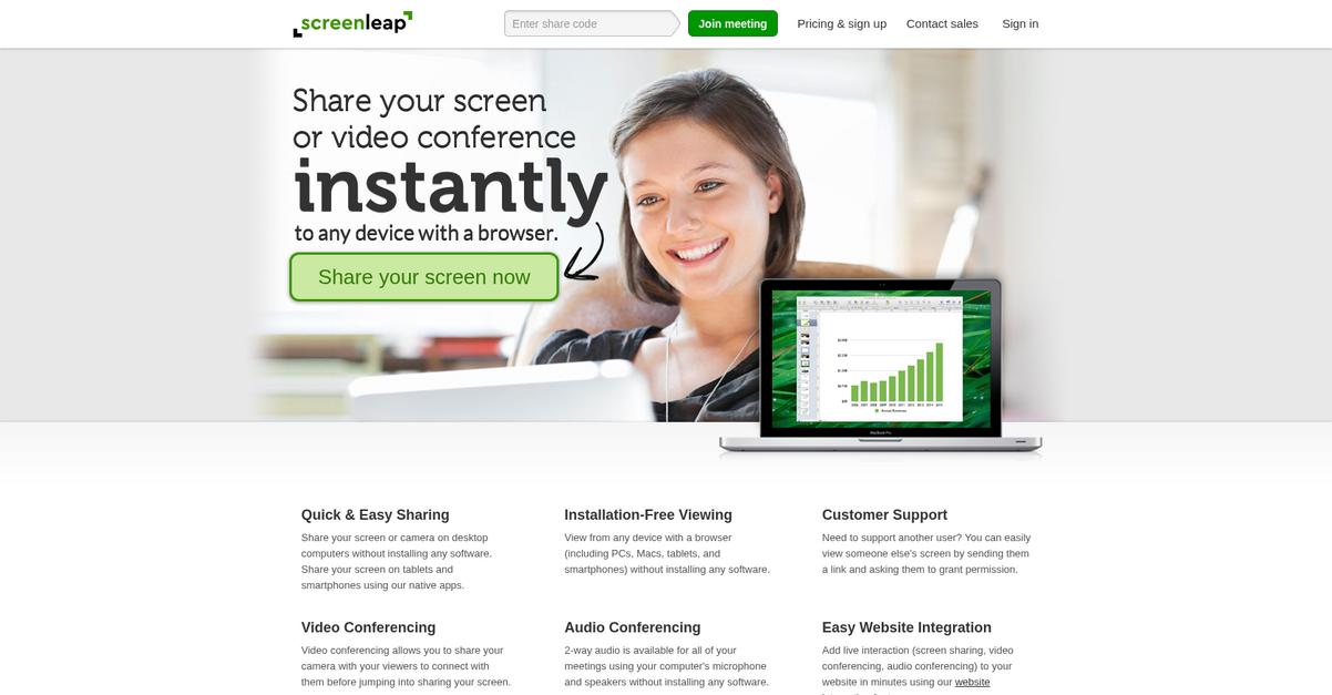 Screenleap Homepage
