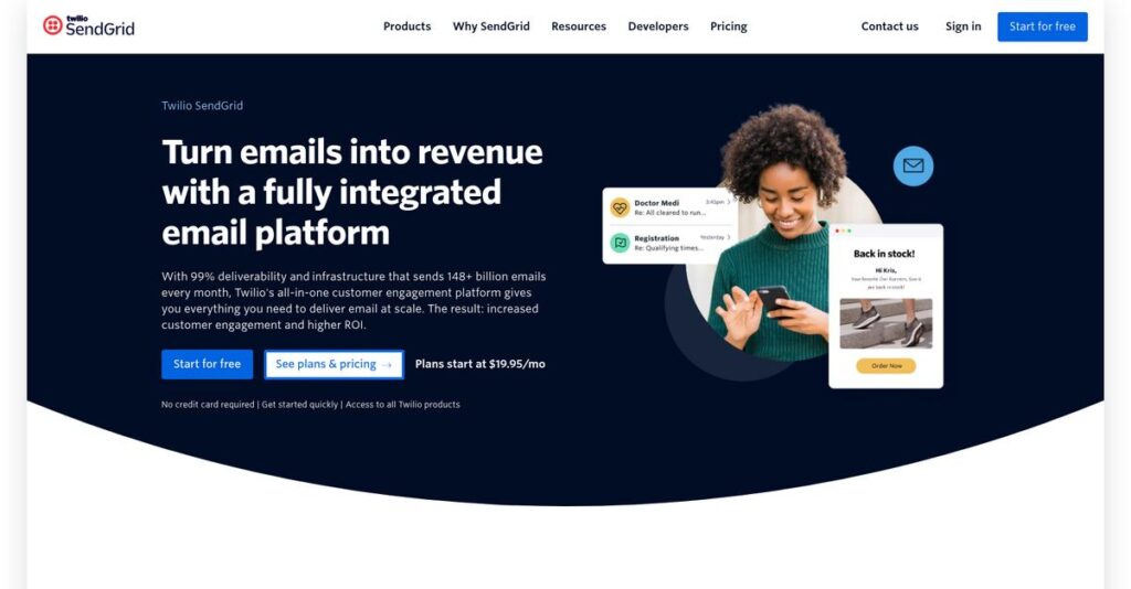 SendGrid Homepage